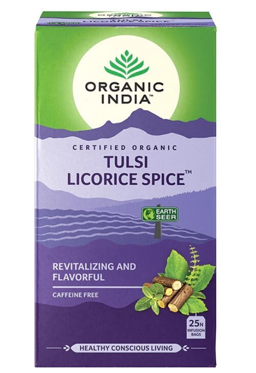Organic India Tulsi Licorice Spice Tea 25 Teabags  Free Shipping
